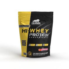 HI-WHEY PROTEIN CONCENTRATE 100% - 900G REFIL MORANGO - LEADER NUTRITION 