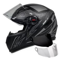 Capacete Fw3 Gt2 Preto Fosco Mais 2 Viseiras Extra Cristal e Fumê, Pre