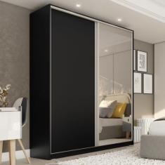 Guarda Roupa Solteiro com Espelho 2 Portas em BP Belluno - RR Móveis