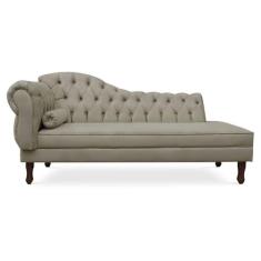 Divã Recamier Namoradeira Larissa 185cm com Capitonê - Direita Suede -