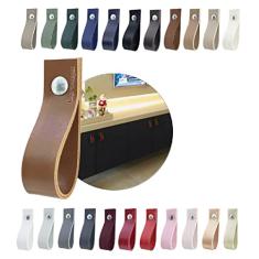 Kit com 16 Puxadores Doko Parafuso para Móveis Armário Guarda Roupa Gaveta Porta Baús Caixas Bandeja Cesto Tábua - Cor Textura de Couro