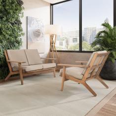 Sofá 2 Lugares Lótus Acquablock Stain Castanho/Cinza