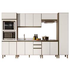 Armário De Cozinha 6 Peças Com Pia 120cm Jessy N03 Carvalho/off - Mpozenato