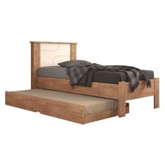 Cama Solteiro Pérola C/ Auxiliar Cinamomo/off White - Conquista