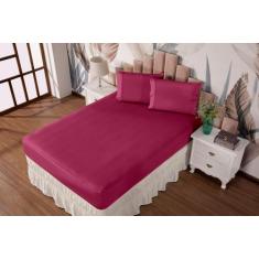 Jogo De Lençol 3 Peças Queen Com Elastico Malha Gel LISA Varias Cores 