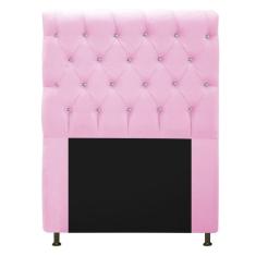 Cabeceira Estofada Cristal 90 cm Solteiro Rosa Bebê