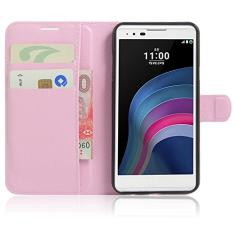 Capa estilo LG X (5.3), capa carteira flip de couro PU premium com compartimento para cartão, suporte e fecho magnético [capa interior à prova de choque de TPU] Compatível com estilo LG X (5.3)