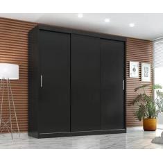 Guarda Roupa Casal 3 Portas de Correr Paris 2 Gavetas C/S Espelho - Qu