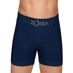 Cueca Boxer Zorba 0781 Seamless Algodão T. P/GG, GG, 25, Marinho