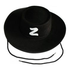 Chapéu Zorro Preto Em Feltro Fantasia Festa Cosplay