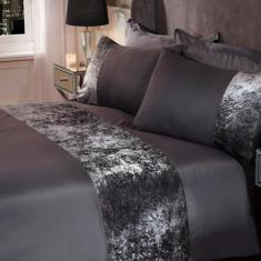 Jogo De Cama Casal Queen 400 Fios Com Veludo Grafite 6 Pç - Casa Da Fa