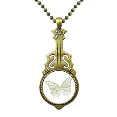 DIYthinker Colar de pipa de borboleta verde art déco presente moda colar antigo joia música pingente