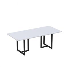 Mesa de Reunião Retangular 200x90cm MR2000P25TUB Cinza/Preto