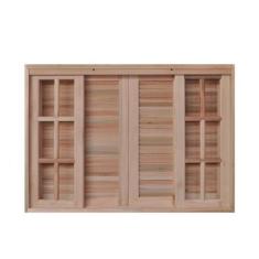 Janela de Madeira Veneziana 160x100cm 6 Folhas Rodam