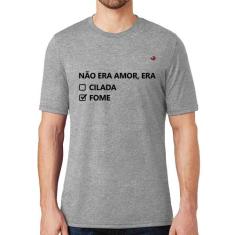 Camiseta Não era amor, era fome - Foca na Moda, Cinza, GGG