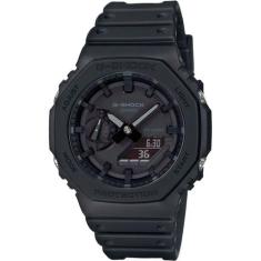 Relógio casio g-shock masculino carbon ga-2100-1a1dr, Preto