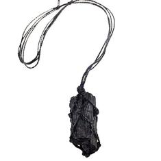 Colar de Pedra Bruta Castroada Turmalina Negra Natural