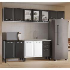 Cozinha Compacta Itatiaia New Premium com 1 Pia, 12 Portas, 2 Gavetas e 10 Prateleiras - 280cm de largura