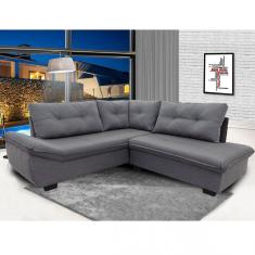 Sofá de Canto 2 e 3 Lugares 213x219cm Vicenza Hellen Estofados Prata