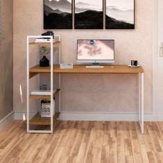 escrivaninha com estante studio  e branca 135x115 cm