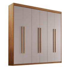 guarda-roupa casal xangai 6 pt 2 gv imbuia e off white