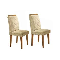Cadeira Sala de Jantar Melissa Kit Imbuia Linho Turim