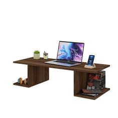 Mesa Suspensa Escrivaninha Computador 900x420 C/Prateleiras (Nogal)