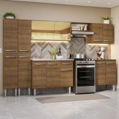Armário De Cozinha Completa 293cm Com Pia Rustic Emilly Madesa 07 Rustic