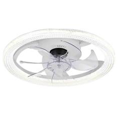Ventilador Lustre Lampada de Teto Luxo Grande Led Ajustavel Controle 3 em 1 Quarto Casa Apartamento Sala de Estar Branco Frio Quente Silencioso