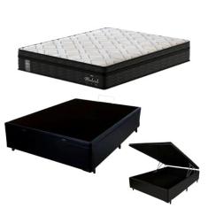 Cama Box C/ Baú Casal + Colchão Mola Ensacada Probel Madrid Pillow
