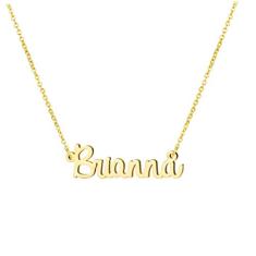 Awegift Colar com nome personalizado, banhado a ouro 18K, joia de presente para madrinha de honra para mulheres, Metal