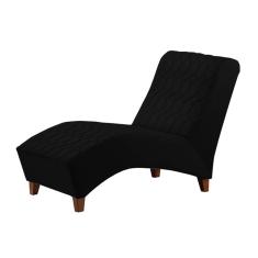 Poltrona Divã Chaise Longue Preta