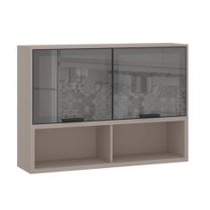 Armário Aéreo 120cm 2 Portas com Vidro Reflecta Stylo Luciane Móveis