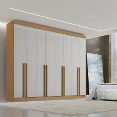 Guarda-Roupa Casal 08 Portas Império Cinamomo/Off White