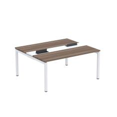 Mesa Plataforma Dupla com Pé de Aço para Coworking 160X140/2P PDC16/14/2P Walnut/Branco