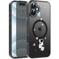 FUNMIKO Capa para iPhone 16 com protetor de tela de privacidade, compatível com carregamento sem fio, capa fosca translúcida à prova de choque - linda capa de telefone com design floral para mulheres