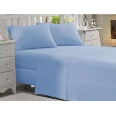 Lençol queen avulso com elástico inteiro em volta capricho luxo - Azul