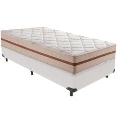 Cama Box Branco e Colchão Classic 22 cm Molas ensacadas Solteiro Anjos