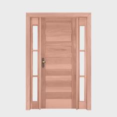 Kit Porta de Madeira 2 Vitrôs Esquerda 213cmx156cmx12cm PE28 Esel