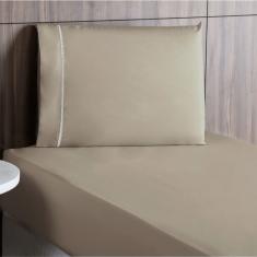 Jogo De Lençol Solteiro Percal 200 Fios 2 Peças - Caqui