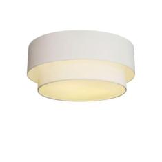 Plafon Duplo Cilíndrico Vivare Md-3017 Cúpula Em Tecido 50x40cm - Bivolt Branco 127/220v