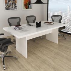 Mesa para Reunião 6 Lugares 200x100cm - Tecno Mobili, Branco