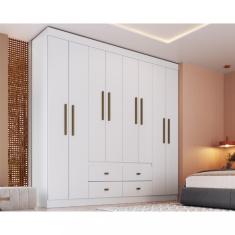 Guarda Roupa Casal 8 Portas 4 Gavetas Las Vegas Doripel - Branco