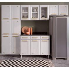 Cozinha de Aço Compacta com Vidro 4 Peças  Diamante Telasul Branco