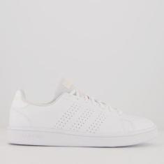 Tênis Adidas Advantage Base Feminino Branco e Bege-Feminino