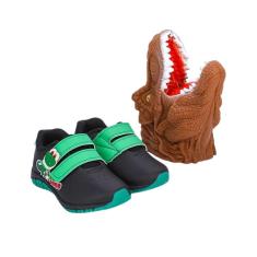 Tênis Kidy Flex Infantil Dinossauro Preto Verde