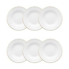 Conjunto de Pratos Fundos 06 Peças Flamingo Sofia Oxford