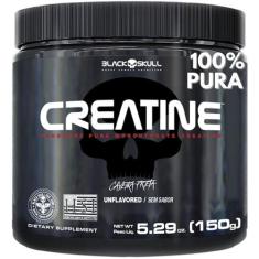 Creatina 100% Pura Monohidratada em pó Black Skull, Sem sabor, 150g