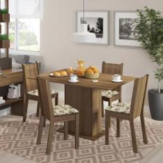 Conjunto Sala de Jantar Lexy Madesa Mesa Tampo de Madeira com 4 Cadeir