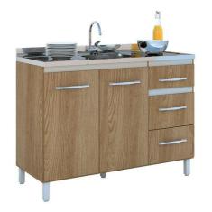 Armário Cozinha Gabinete Balcão Para Pia Sem Tampo - LUCARE, FREIJÓ / 